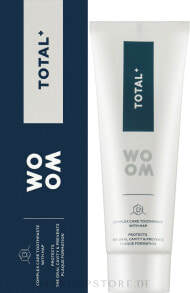 Aufhellende erfrischende antibakterielle Zahnpasta - Woom Total+ Comprehensive Care Toothpaste