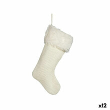 Christmas bauble Christmas Stocking White 25 x 3 x 44 cm (12 Units)