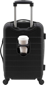 Мужские пластиковые чемоданы мужской чемодан пластиковый серый Wrangler Smart Luggage Set with Cup Holder and USB Port, Navy Blue, 20-Inch Carry-On