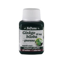 Гинкго Билоба MedPharma  Экстракт листьев Гинкго билоба 30 мг + гуарана 30 таблеток + 7 таблеток в подарок