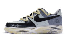 【定制球鞋】 Nike Air Force 1 Low BIGNIU 紧绷 高街 手绘喷绘 低帮 防滑减震 低帮 板鞋 GS 黑白紫 / Кроссовки Nike Air Force 1 Low BIGNIU GS DH2920-111