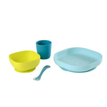 Посуда для малышей BEABA  Силиконовый набор с присосками из 4 предметов