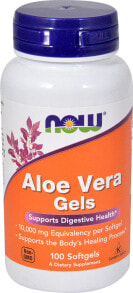 Алоэ вера NOW Foods Aloe Vera Gels Растительный экстракт алоэ вера для поддержки здоровья пищеварения 100 гелевых капсул
