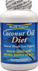Рыбий жир и Омега 3, 6, 9 health Support Coconut Oil Diet  Кокосовое масло-это низкокалорийный жир 180 гелевых капсул