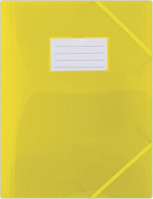 Donau Folder with elastic DONAU, PP, A4, 480 micr., 3-fold, semi-transparent yellow