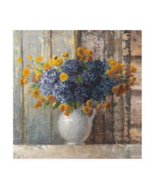 Trademark Global danhui Nai Fall Dahlia Bouquet Crop Blue Canvas Art - 15.5