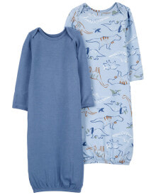 Baby 2-Pack Dinosaur PurelySoft Gown Set