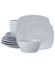 Non Swirl Square Set 12 Piece Dinnerware Set, Service For 4