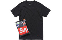 Купить мужские футболки и майки Supreme: Футболка Supreme Week 1 x Hanes Tagless Tees (3 Pack) Black T 3 SUP-FW19-037