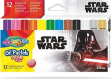 Цветные карандаши для рисования для детей patio Pastele olejne trójkątne Colorino Kids Star Wars 12 kolorów