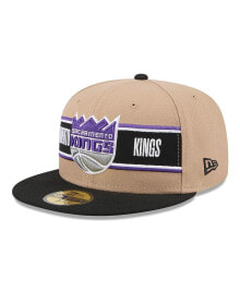 Купить мужские головные уборы New Era: Men's Tan/Black Sacramento Kings 2024 NBA Draft 59FIFTY Fitted Hat