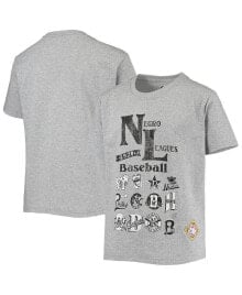 Stitches big Boys Heather Gray Negro League Baseball All-Over Print T-shirt