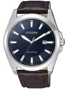Мужские наручные часы с ремешком Мужские наручные часы с коричневым кожаным ремешком  Citizen BM7108-22L Classic Mens 41mm 10 ATM