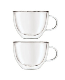 Oggi set of 2, 16oz Double Wall Glass Coffee Cups