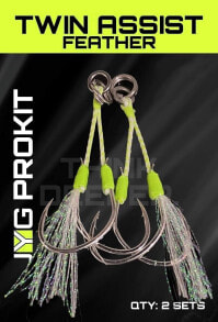 Купить товары для рыбалки JYG Pro Fishing: JYG Pro Fishing Twin Assist Hooks w/ Feather