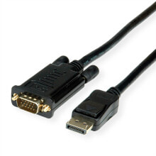 ROLINE 11.04.5970 видео кабель адаптер 1 m VGA DisplayPort Черный