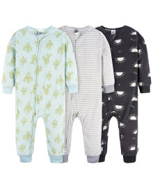 Купить детские пижамы для девочек Gerber: Baby Girls Baby Baby Footless Fleece Pajamas, 3-Pack