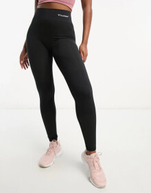 Hummel – Clea – Nahtlose Leggings in Schwarz mit halbhohem Bund