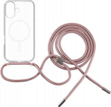 Fixed Fixed | MagPure Neck | Back Cover with Lanyard | Apple | iPhone 16 Plus | TPU | Clear, Pink