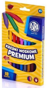 Цветные карандаши для рисования для детей Astra Kredki woskowe 18 kolorów Jumbo Vision