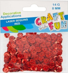 Craft with Fun CF SEQUINS LASER BUTTON 8MM RED PBH 40/400