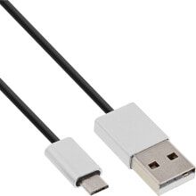 InLine 31710I USB кабель 1 m 2.0 USB A Micro-USB B Алюминий, Черный