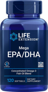 Рыбий жир и Омега 3, 6, 9 life Extension Mega EPA-DHA Омега-3 с жирными кислотами, содержащиеся в холодноводной рыбе, перилловом и льняном маслах
