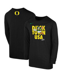 Nike big Boys Black Oregon Ducks Basketball Duck Town Shootaround Core Long Sleeve T-shirt