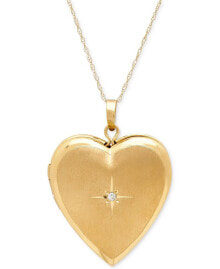 Купить ювелирные кулоны и подвески Italian Gold: Italian Gold diamond Accent Heart Locket 18" Pendant Necklace in 10k Gold