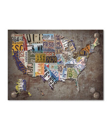 Trademark Global masters Fine Art 'USA License Plate Map on Metal' Canvas Art - 18