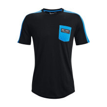 Мужские спортивные футболки мужская спортивная футболка черная с карманом Under Armour Pocket