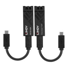 Lindy 100m Fibre Optic USB 3.2 Type C Extender - Network transmitter & receiver - 100 m - 10000 Mbit/s - Fiber - USB 3.2 Gen 1 (3.1 Gen 1) Type-C - Black