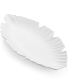 Zen Melamine Small White Leaf Platter