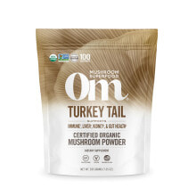 Грибы OM Turkey Tail Mushroom Superfood Powder Порошок гриба траметес разноцветный для поддержки иммунитета печени и почек 200 г