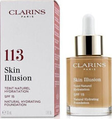 Тональные средства для лица clarins Skin Illusion Natural Hydrating Foundation SPF15 Увлажняющий тональный крем, оттенок 113 Chestnut  30 мл
