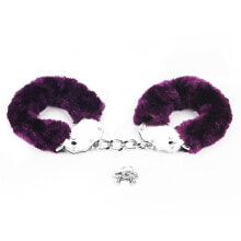 Наручники или фиксатор для БДСМ LOVETOY Furry Metal Handcuffs Purple