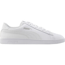 Puma Smash V2 Leather Lace Up Mens White Sneakers Casual Shoes 365215-07