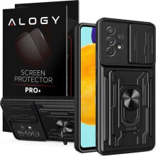 Alogy Etui Camshield Ring Wallet Case z osłonką na aparat i portfelem do Samsung Galaxy A53 Black