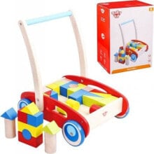 Купить ходунки и прыгунки для малышей Tooky Toy: Tooky Toy TOOKY TOY Drewniany Chodzik Pchacz dla Dzieci + Klocki 33 el.