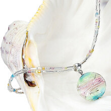 Кулоны и подвески нежное женское колье Sweet Childhood с жемчугом Lampglas и чистым серебром NP22