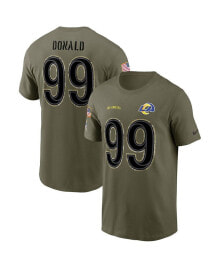 Nike men's Aaron Donald Olive Los Angeles Rams 2022 Salute To Service Name and Number T-shirt