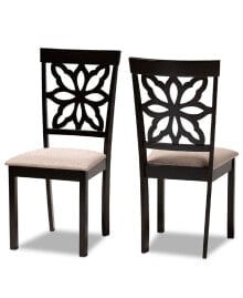 Baxton Studio samwell Modern and Contemporary Fabric Upholstered 2 Piece Dining Chair Set