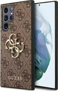 Guess Etui Guess GUHCS23L4GMGBR do Samsung Galaxy S23 Ultra S918 brązowy/brown hardcase 4G Big Metal Logo