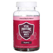 Витаминно-минеральные комплексы Vital Proteins, Мультивитамины для женщин, малина, 90 жевательных таблеток