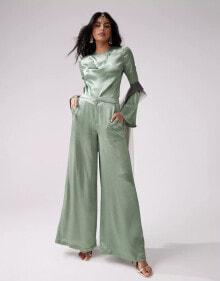 Купить женские брюки Kanya London: Kanya London Sharara trouser co-ord in green