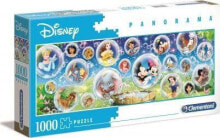Детские развивающие пазлы clementoni Puzzle 1000 elementów panorama Disney Postacie z bajek (39515)