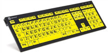 Клавиатуры xL Print NERO, Полноразмерный (100%), Проводной, USB, QWERTZ, Черный, Желтый