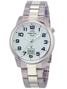 Мужские наручные часы с браслетом мужские наручные часы с серебряным браслетом Master Time MTGT-10653-40M Radio Controlled Titan Series Mens 41mm 5ATM