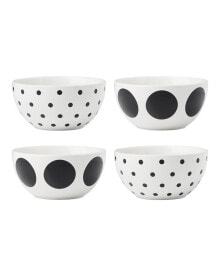 Kate Spade on the Dot Assorted All-Purpose Bowls 4 Piece Set, Service for 4