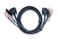 Компьютерные разъемы и переходники aten 2L7D03UI KVM кабель 3 m Черный 2L-7D03UI